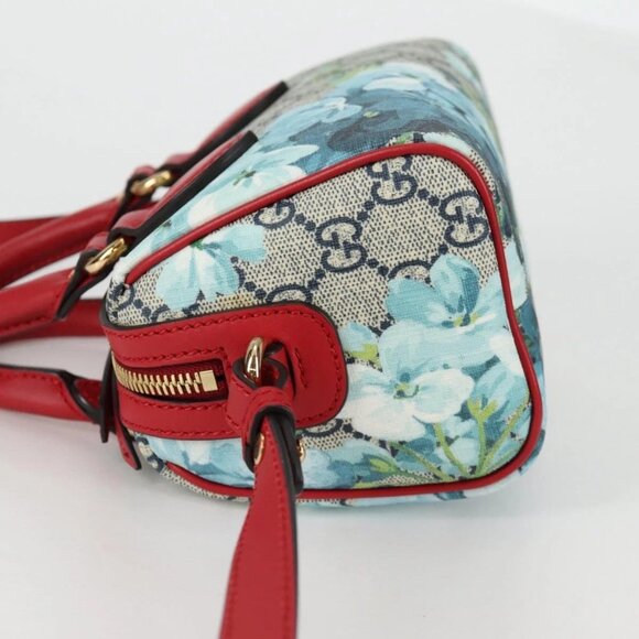 GUCCI GG Blooms Hand Bag PVC 2way Red Navy 546312 Auth 135290M - Picture 6 of 16